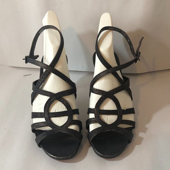 DONALD J. PLINER Asby Heels Women's Size 7 Bronze Strappy Open Sandals Slingback - Picture 2 of 11